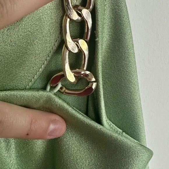 Alice + Olivia Cowl Neck Tank with Chains in Seafoam - Picture 7 of 11